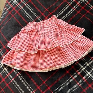 Amazon Red Gingham A-Line Skirt
